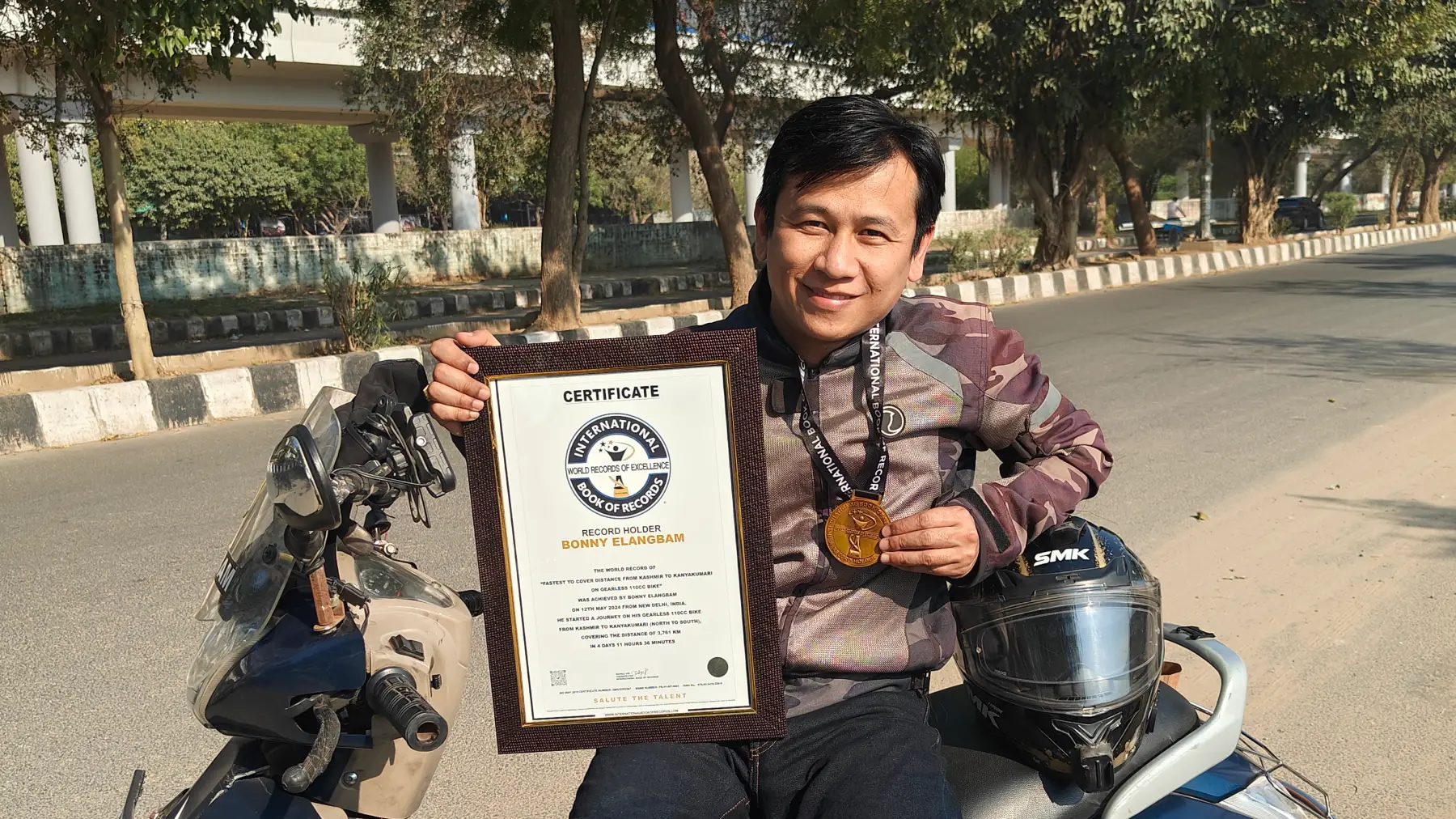 Kashmir to Kanyakumari on a TVS Jupiter: 3,761 km Solo Record Ride