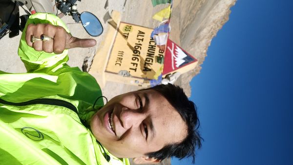 Bonny Bam at one of the Ladakh's High Altitude